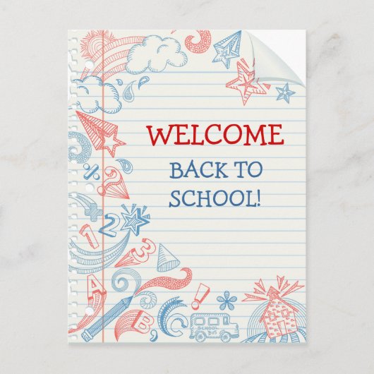 Willkommen zurück zur Postkarte der Schule (Vorderseite)
