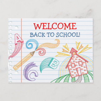 Willkommen zurück zur Postkarte der Schule