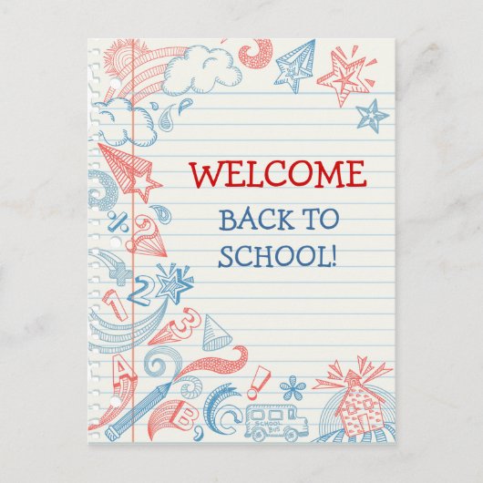 Willkommen zurück zur Postkarte der Schule (Vorderseite)