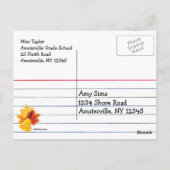 Willkommen zurück zur Postkarte für den Schulstift (Rückseite)