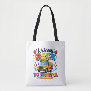 Willkommen zurück zur Schulbusfahrer-T-Shirts Erst Tasche
