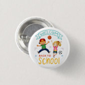 Willkommen zurück zur Schule 2022, dem ersten Schu Button (Vorne & Hinten)