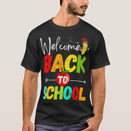 Willkommen zurück zur Schule 2024 Lehrer Schüler T-Shirt (Vorderseite)