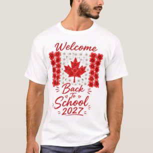 Willkommen zurück zur Schule 2027 Kanada Flagge Fl T-Shirt