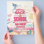 Willkommen zurück zur Schule 50 % billiger Werbeak Flyer (Hand)