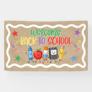 Willkommen zurück zur Schule Bastelpapier Banner