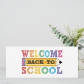 Willkommen zurück zur Schule - Bleistift-Illustrat (Stehend Vorderseite)