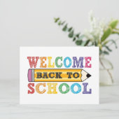 Willkommen zurück zur Schule - Bleistift-Illustrat (Stehend Vorderseite)