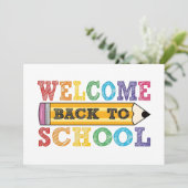 Willkommen zurück zur Schule - Bleistift-Illustrat (Stehend Vorderseite)