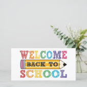 Willkommen zurück zur Schule - Bleistift-Illustrat (Stehend Vorderseite)
