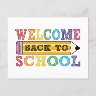 Willkommen zurück zur Schule - Bleistift-Illustrat Feiertagspostkarte