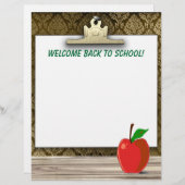 Willkommen zurück zur Schule! Briefpapier (Vorne/Hinten)