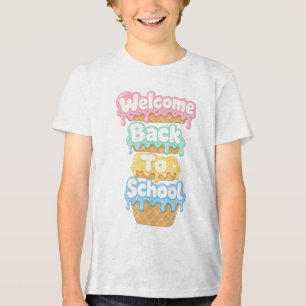 Willkommen zurück zur Schule Clipart, Eistüte Sch Tri-Blend Shirt