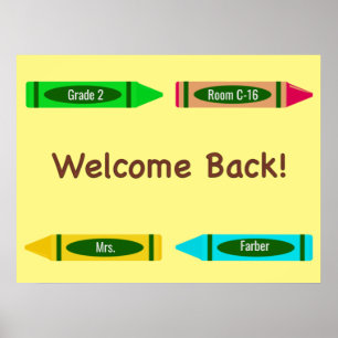 Willkommen zurück zur Schule Custom Colors Crayon Poster