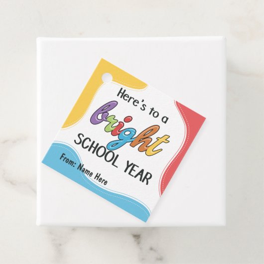 Willkommen zurück zur Schule, dem hellen Schuljahr Geschenkanhänger (Beispiel)