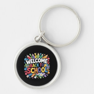 Willkommen zurück zur Schule Erster Schultag Lehre Schlüsselanhänger