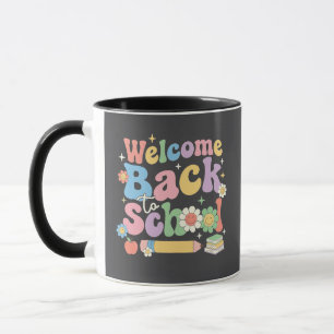 Willkommen zurück zur Schule Erster Schultag Lehre Tasse