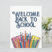 Willkommen zurück zur Schule - farbenfroher Start (Stehend Vorderseite)