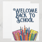 Willkommen zurück zur Schule - farbenfroher Start (Vorne/Hinten)