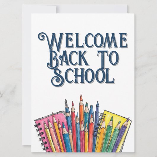 Willkommen zurück zur Schule - farbenfroher Start (Vorderseite)