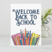 Willkommen zurück zur Schule - farbenfroher Start (Stehend Vorderseite)