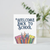 Willkommen zurück zur Schule - farbenfroher Start (Stehend Vorderseite)