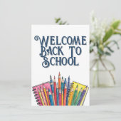 Willkommen zurück zur Schule - farbenfroher Start (Stehend Vorderseite)