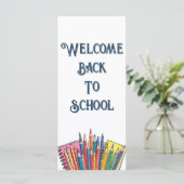 Willkommen zurück zur Schule - farbenfroher Start (Stehend Vorderseite)