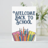Willkommen zurück zur Schule - farbenfroher Start (Stehend Vorderseite)