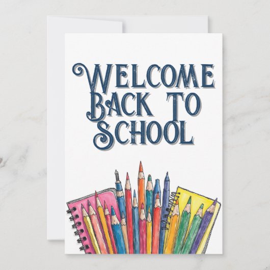 Willkommen zurück zur Schule - farbenfroher Start (Vorderseite)