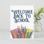 Willkommen zurück zur Schule - farbenfroher Start (Stehend Vorderseite)