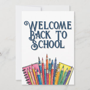 Willkommen zurück zur Schule - farbenfroher Start