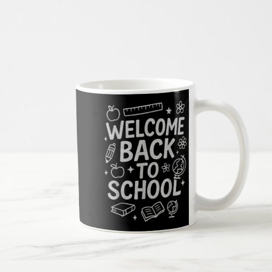 Willkommen zurück zur Schule Funny Niedlich Chalkb Kaffeetasse (Rechts)