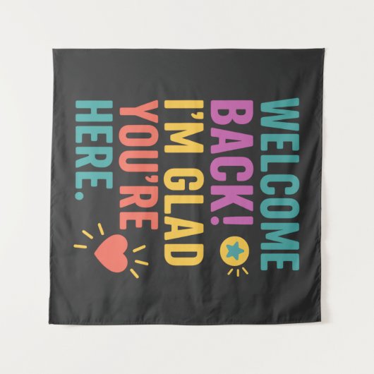 Willkommen zurück zur Schule, Geschenk für Lehrer Wandteppich (Vorderseite (Horizontal))