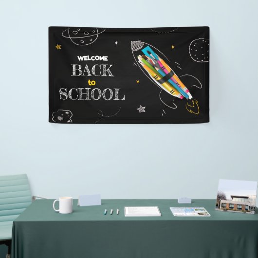 Willkommen zurück zur Schule, glücklicher erster S Banner (Messeveranstaltung)