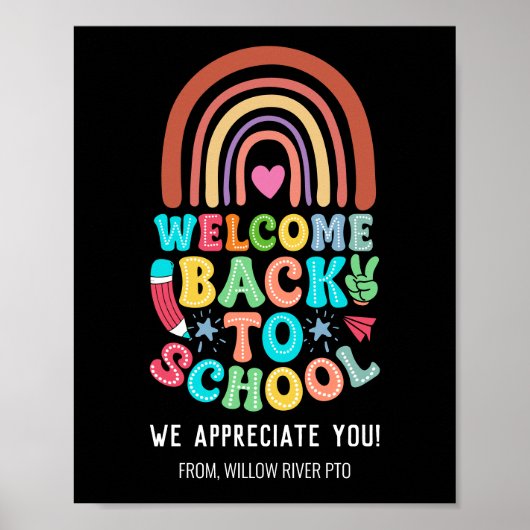 Willkommen zurück zur Schule - Helle & Fun Unterri Poster (Vorne)