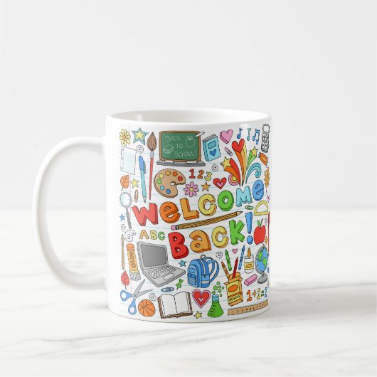 Willkommen zurück zur Schule Kaffeetasse (Links)