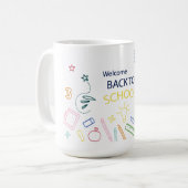 Willkommen zurück zur Schule Kaffeetasse (Vorderseite Links)