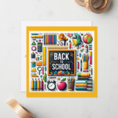 Willkommen zurück zur Schule Mitteilungskarte (Vorderseite/Rückseite Beispiel)