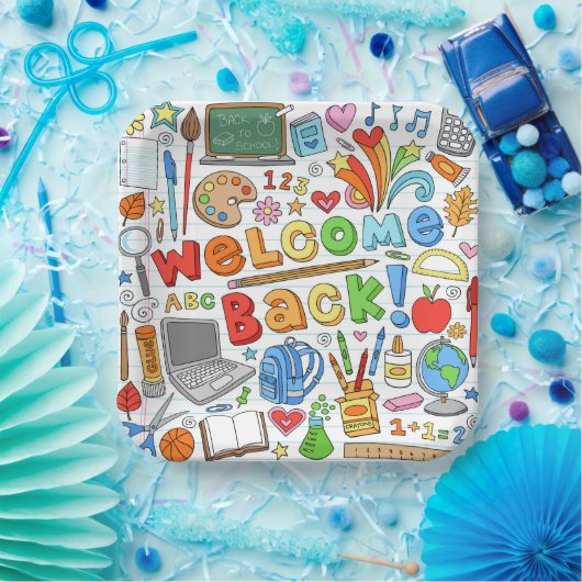 Willkommen zurück zur Schule Pappteller (Party)