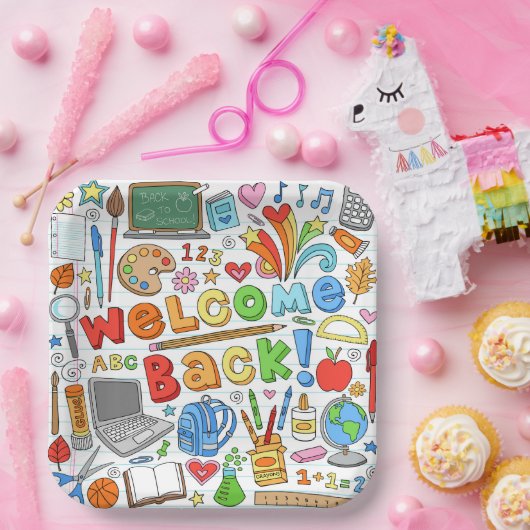 Willkommen zurück zur Schule Pappteller (Party)