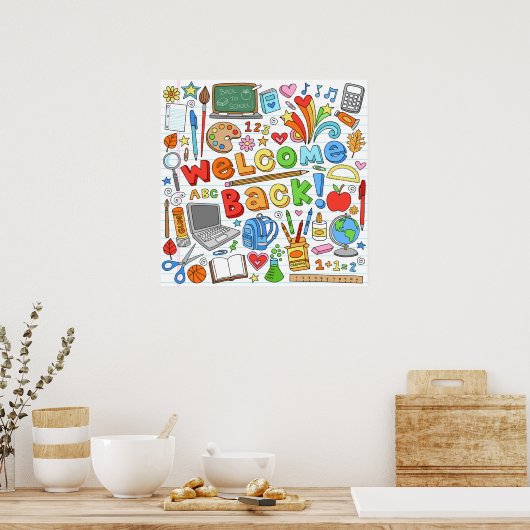 Willkommen zurück zur Schule Poster (Küche)