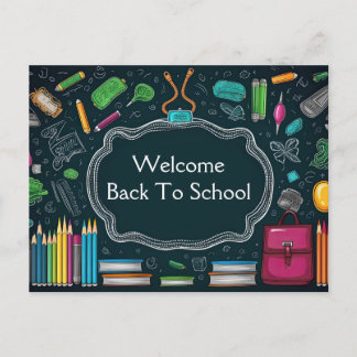 Willkommen zurück zur Schule Postkarte