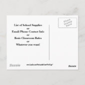Willkommen zurück zur Schule Postkarte (Rückseite)
