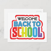 Willkommen zurück zur Schule Postkarte (Vorne/Hinten)