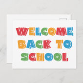 Willkommen zurück zur Schule Postkarte (Vorne/Hinten)