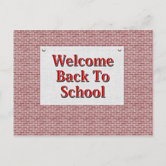 Willkommen zurück zur Schule Postkarte (Vorderseite)
