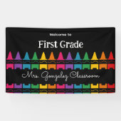 Willkommen zurück zur Schule Regenbogenstift Banner (Horizontal)