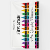 Willkommen zurück zur Schule Regenbogenstift Banner (Vertikal)