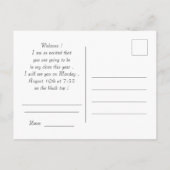 Willkommen zurück zur Schule rosa Zickzack Eule Po Postkarte (Rückseite)